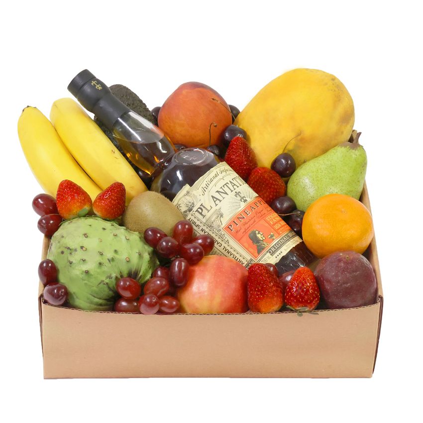 Deluxe Fruit Hamper with Rum