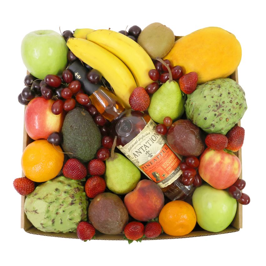 Deluxe Fruit Hamper with Rum Large