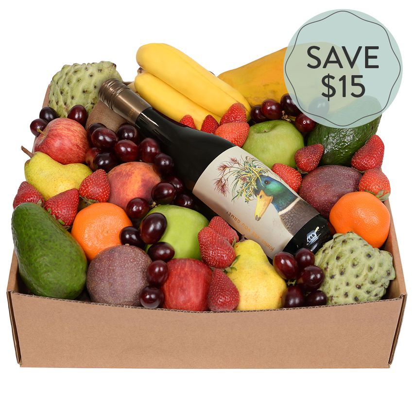 Deluxe Fruit Hamper with Red Wine Large Special
