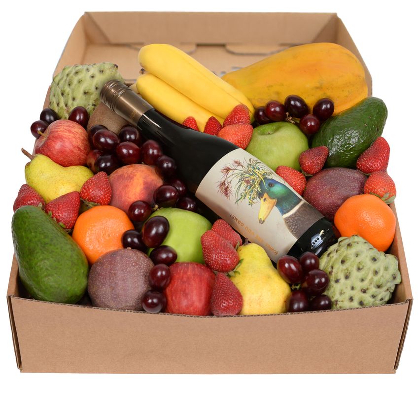 Deluxe Fruit Hamper with Red Wine Large Special