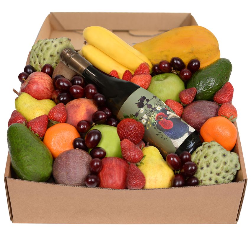 Deluxe Fruit Hamper with White Wine Large Special