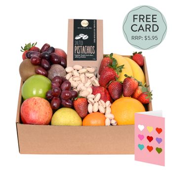 Classic Fruit Hamper with Pistachios & Free Card Flowers