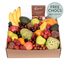 Deluxe Fruit Hamper with Free Chocs Large Flowers