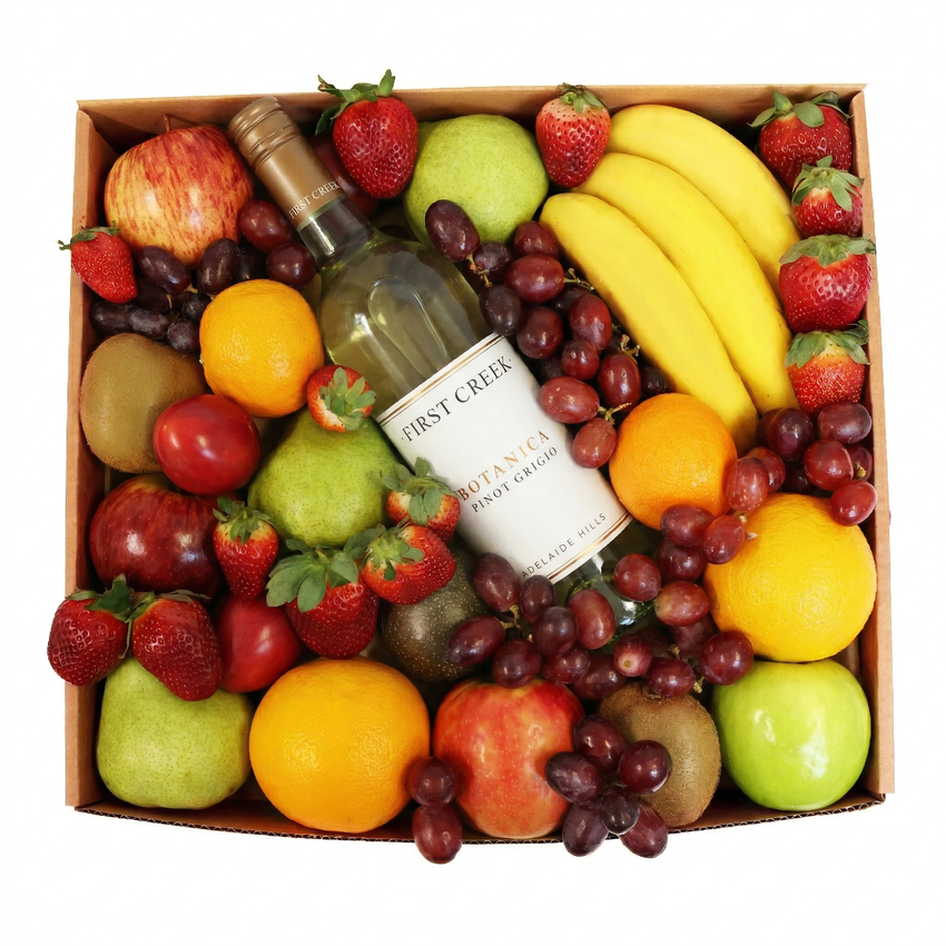 Classic Fruit Hamper with White Wine Large