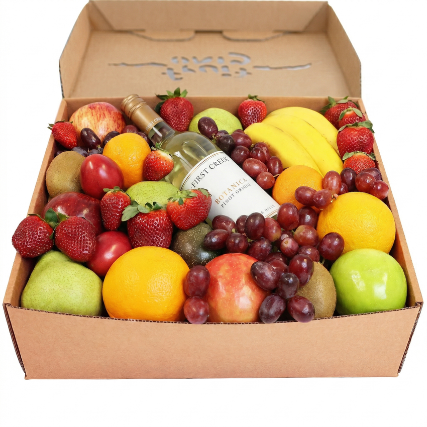 Classic Fruit Hamper with White Wine Large