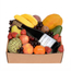 Deluxe Fruit Hamper with Red Wine Flowers