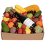 Deluxe Fruit Hamper with Red Wine Large Flowers