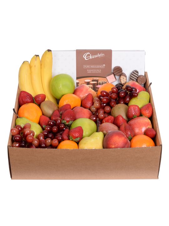 Classic Fruit Hamper with Chocs Large Flowers