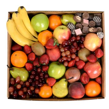 Classic Fruit Hamper with Chocs Large Flowers