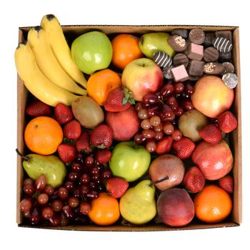 Classic Fruit Hamper with Chocs Large Flowers