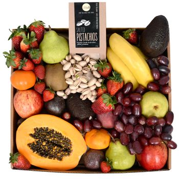 Deluxe Fruit Hamper with Pistachios Special Flowers