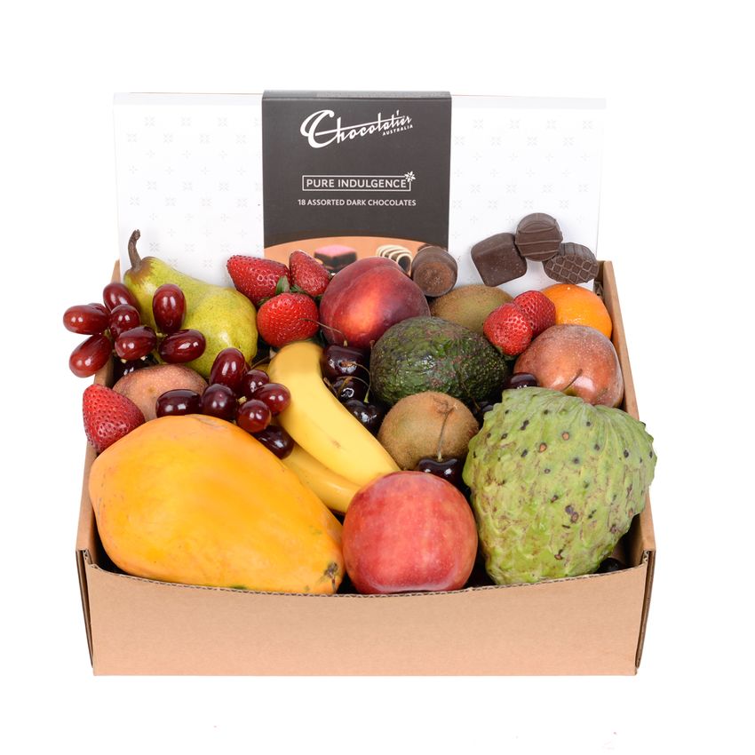 Deluxe Fruit Hamper with Dark Chocs