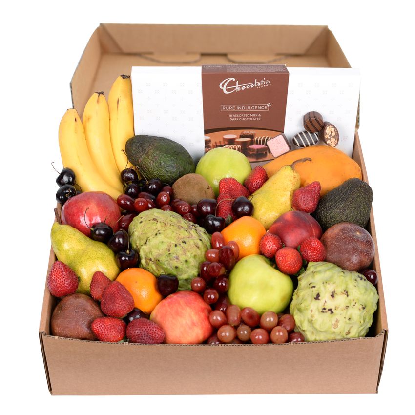 Deluxe Fruit Hamper with Dark Chocs Large