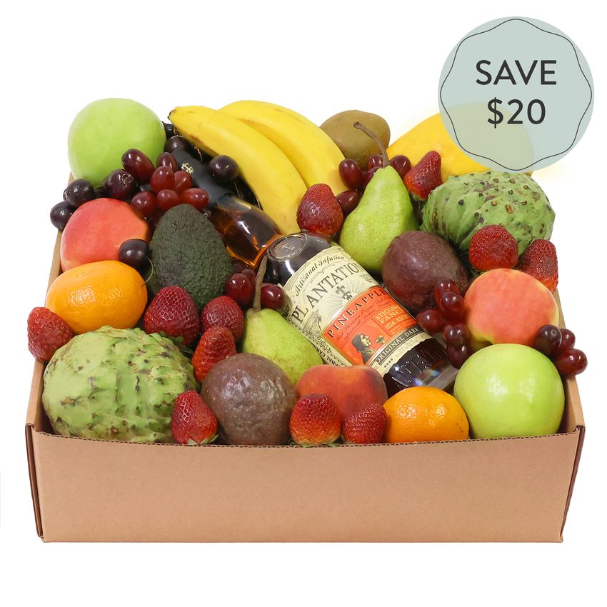 Deluxe Fruit Hamper with Rum Large Special