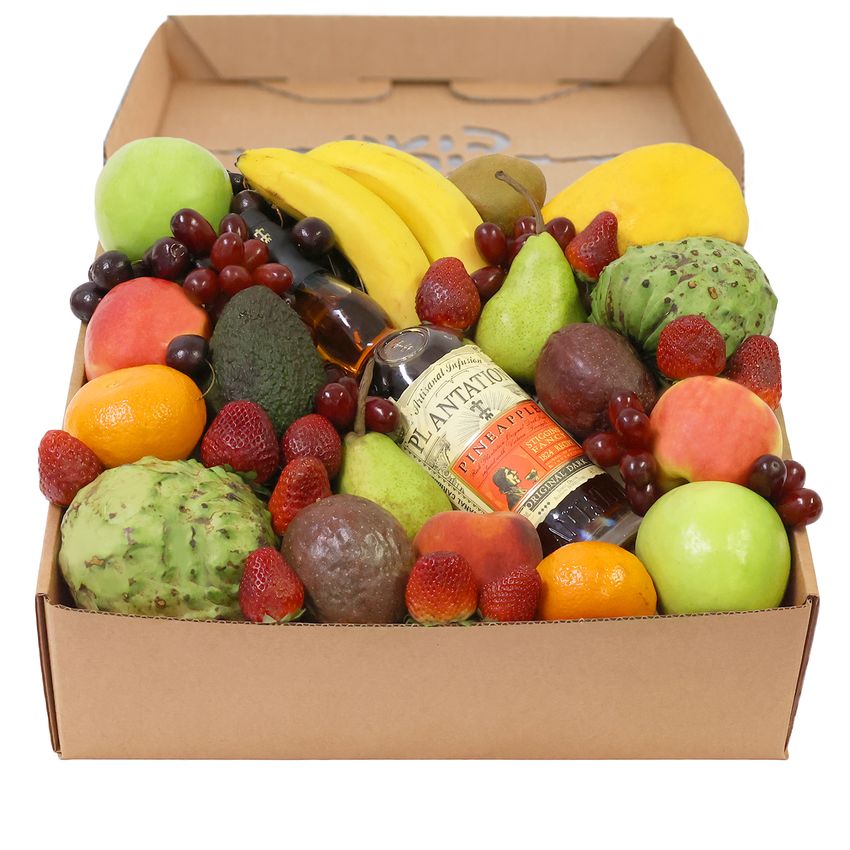 Deluxe Fruit Hamper with Rum Large Special