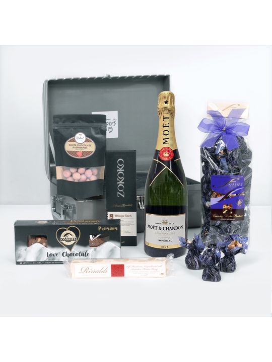 Sweet Seduction Chocolate Gift Hamper with Moet Hamper