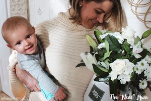 New Mum with Hatbox Flowers 