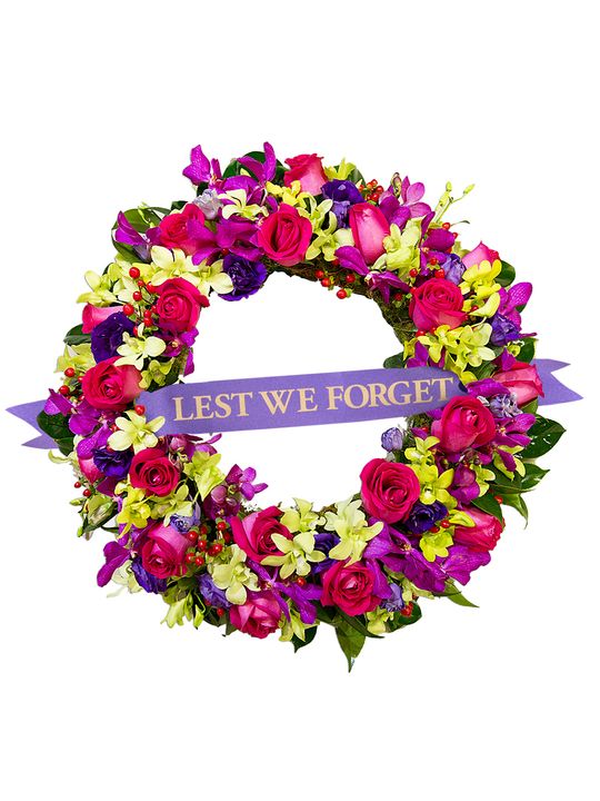 Mixed Wreath Large with Ribbon Flowers