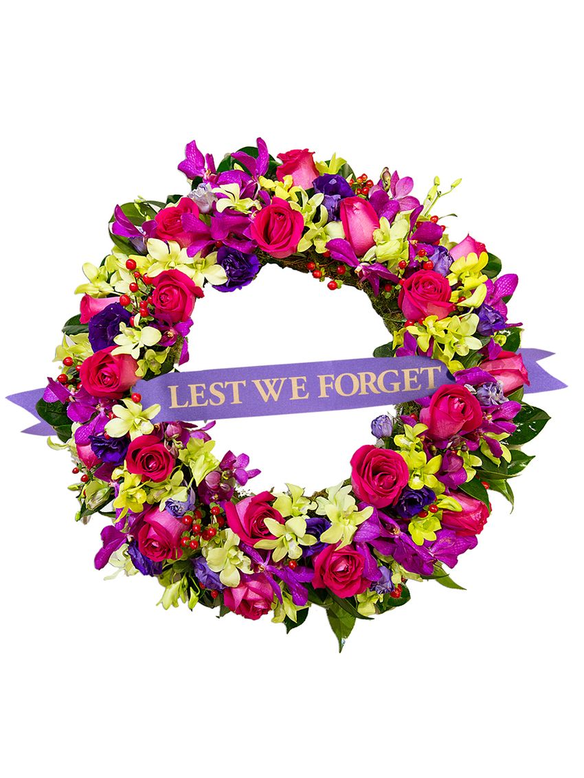 Mixed Wreath Large with Ribbon