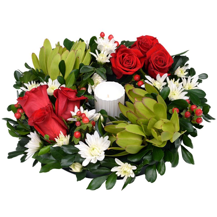 Festive Wreath with Candle