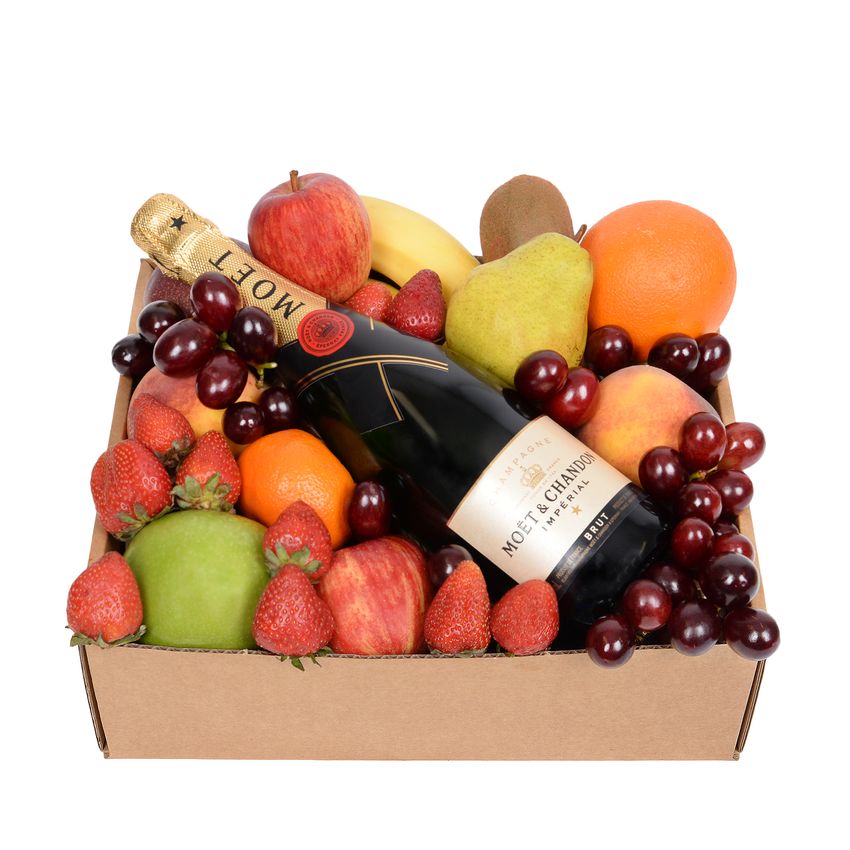 Classic Fruit Hamper with Moet