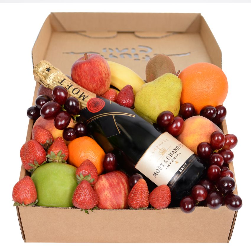 Classic Fruit Hamper with Moet