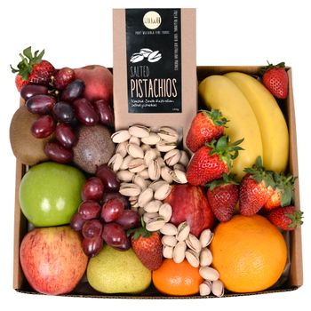 Classic Fruit Hamper with Pistachios Flowers