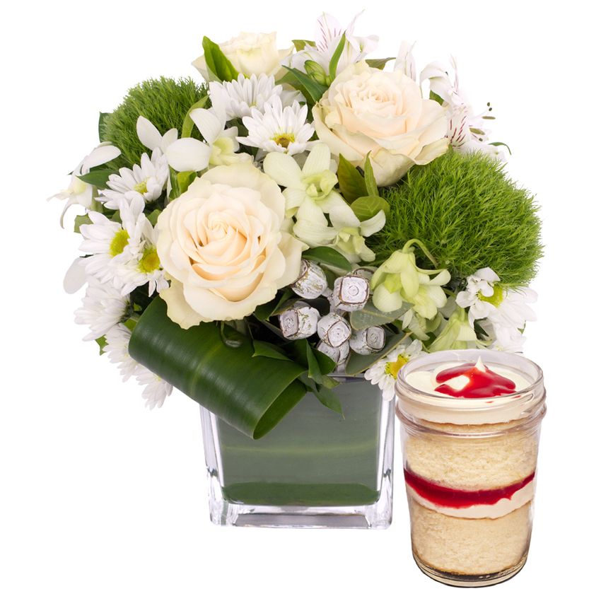 Classic Low Vase Arrangement with Jarcake