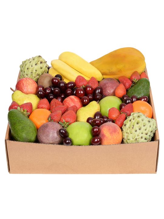 Deluxe Fruit Hamper Large Flowers