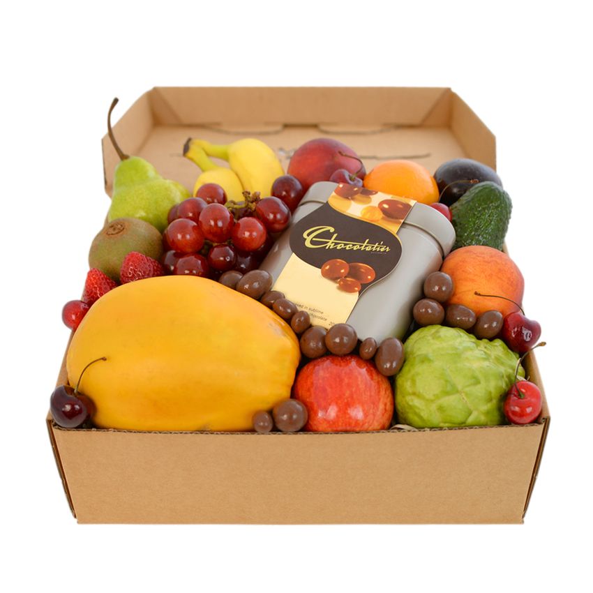 Deluxe Fruit Hamper with Choc Almonds