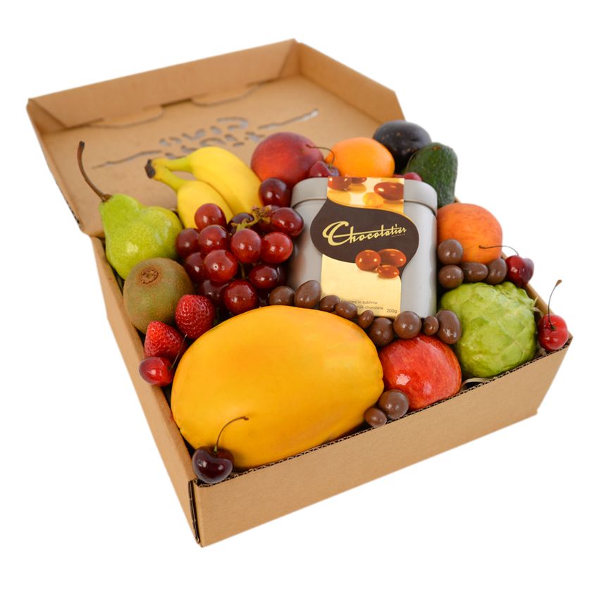 Deluxe Fruit Hamper with Choc Almonds