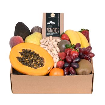 Deluxe Fruit Hamper with Pistachios Flowers