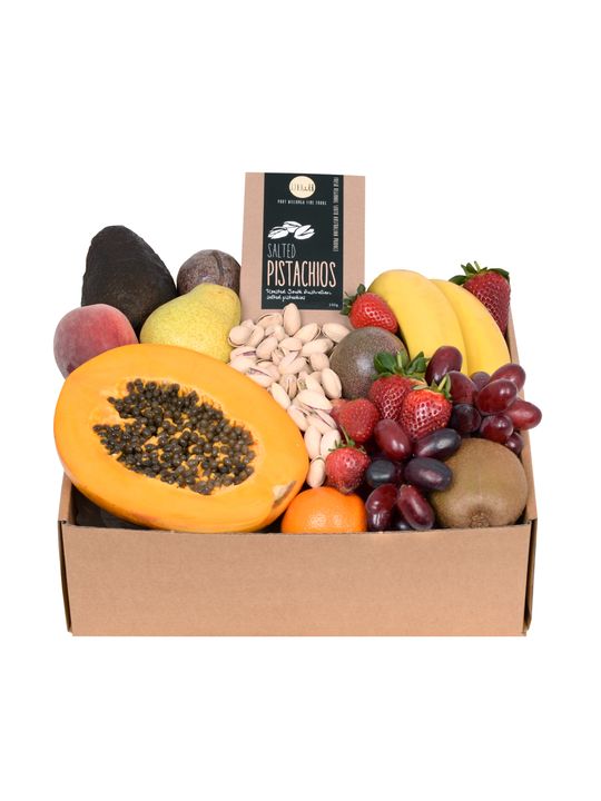 Deluxe Fruit Hamper with Pistachios Flowers