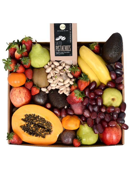 Deluxe Fruit Hamper with Pistachios Flowers