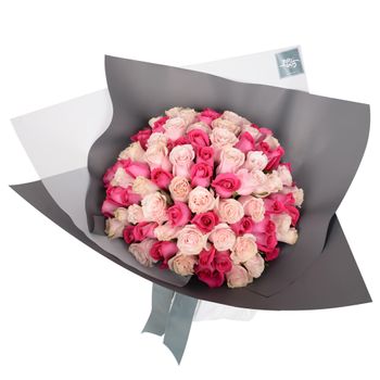 Lucky 99 Roses Bouquet Pink Flowers