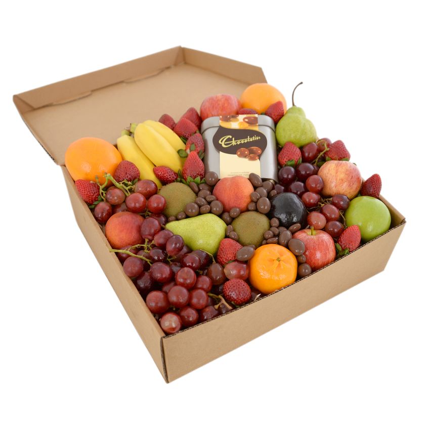 Classic Fruit Hamper with Choc Almonds Large