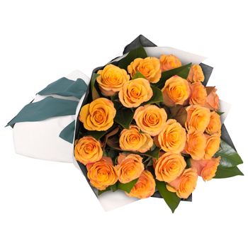 Long Stemmed Rose Bouquet Orange 24 Flowers