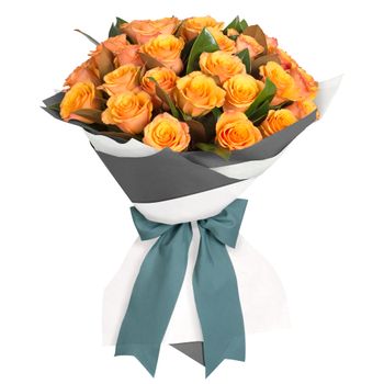 Long Stemmed Rose Bouquet Orange 36 Flowers