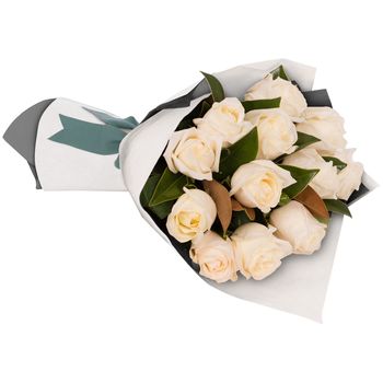 Long Stemmed Rose Bouquet White 12 Flowers