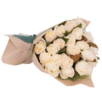 Long Stemmed Rose Bouquet White 24 Flowers