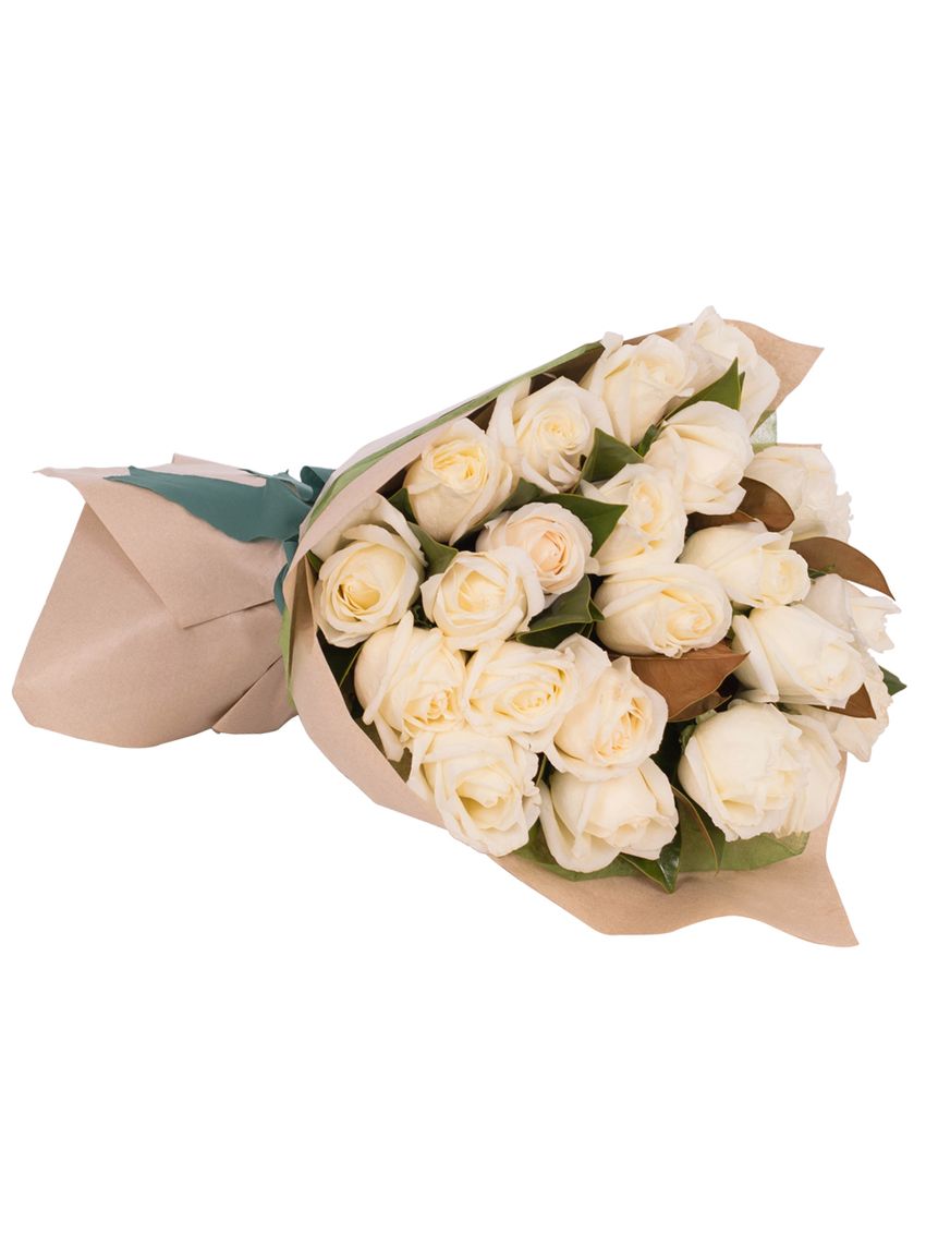 Long Stemmed Rose Bouquet White 24