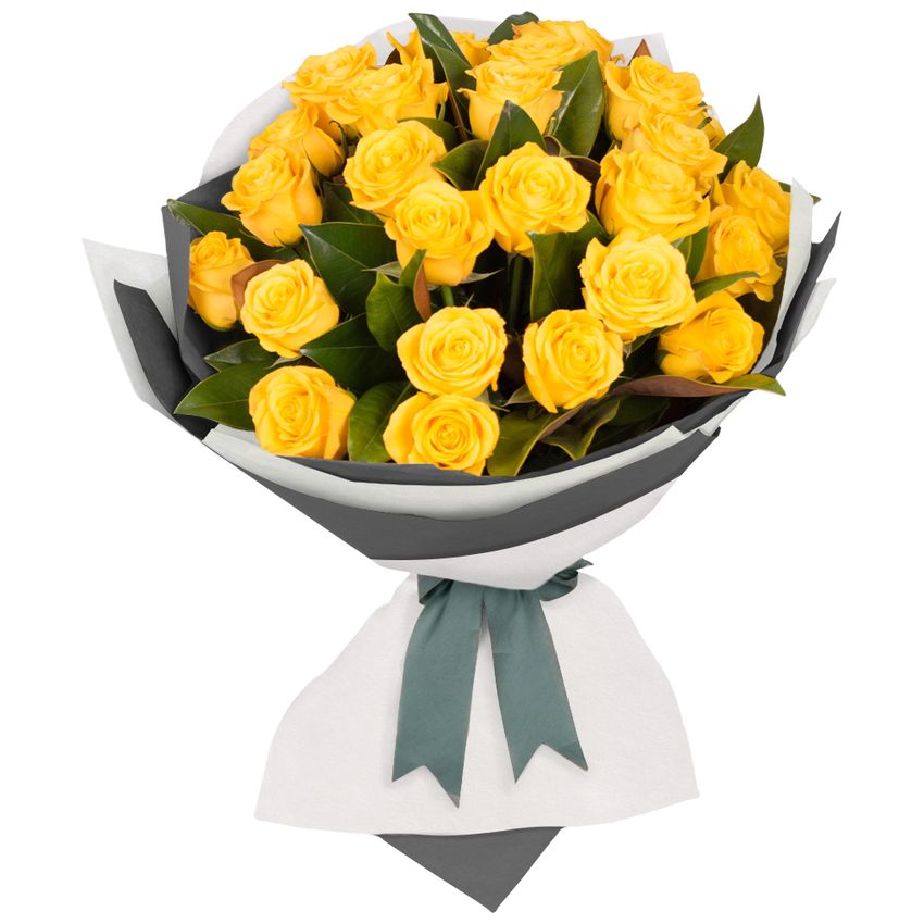 Long Stemmed Rose Bouquet Yellow 24