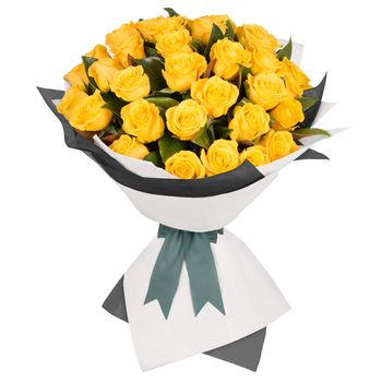 Long Stemmed Rose Bouquet Yellow 36 Flowers