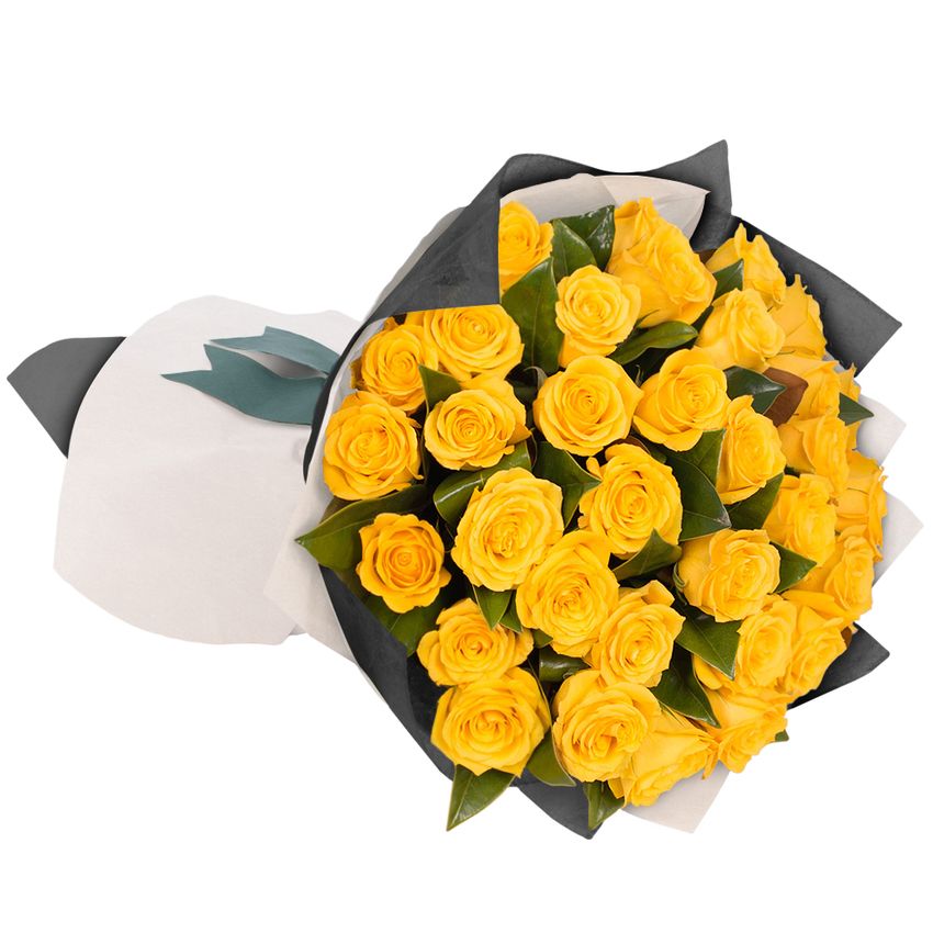Long Stemmed Rose Bouquet Yellow 36