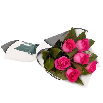 Long Stemmed Rose Bouquet Pink 6 Flowers