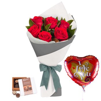 Long Stemmed Rose Bouquet Red 6 Romance Bundle Flowers
