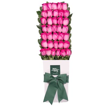 Long Stemmed Roses Gift Box Pink 36 Flowers