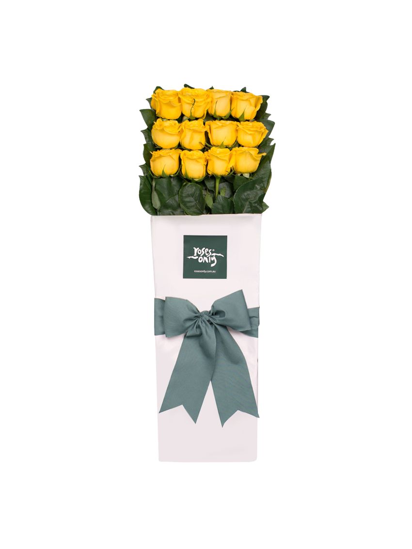 12 Yellow Roses for Valentine's Day Gift Box