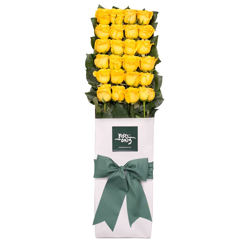 Long Stemmed Roses Gift Box Yellow 24