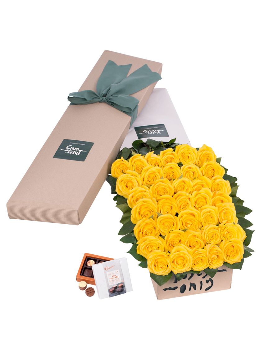 36 Yellow Roses for Valentine's Day Gift Box